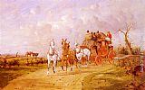 Royal Paintings - The Royal Mail Crossing A Bridge by George Wright